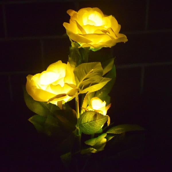 Solcelled Hagelys Stake, Utendørs Dekorative Solblomster 5 Roser