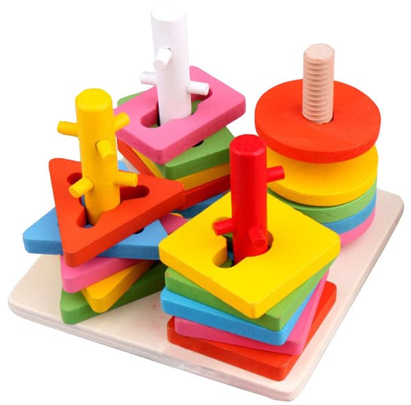 Träblock för stapling, Montessori-spel, balansblock, Fin DXGHC