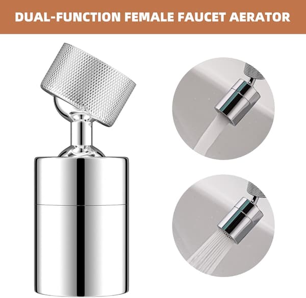 Dobbeltfunktionel Hane-Aerator til Kvinder, Ekstra Stor Vinkel Rotation Køkken