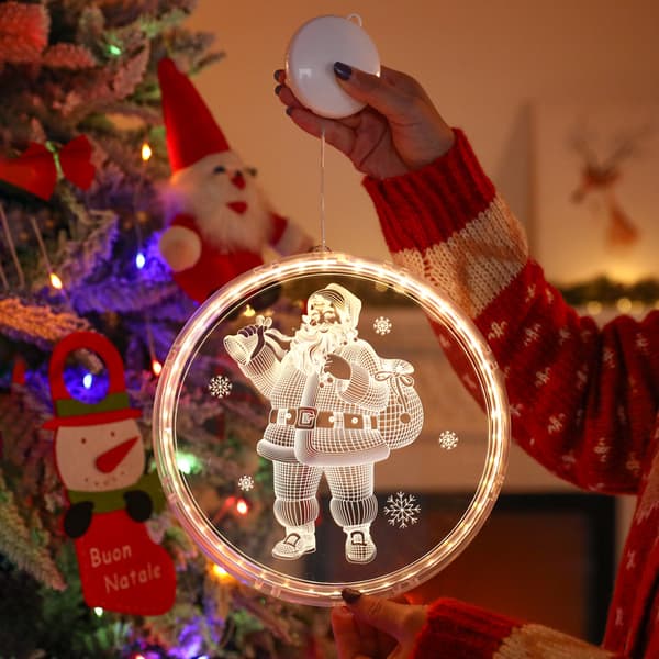 3D Hengende Julelys, Varmt Hvit Dekorativ LED Vinduslys