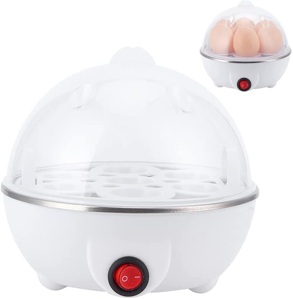 Hurtig Eggkoker, Elektrisk Eggkoker med Kapasitet for 7 Egg, Mini Eggkoker