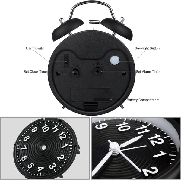Dubbelklocka - 10cm - Tyst - Batteridriven - O
