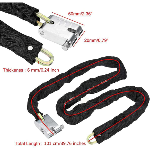 Bicycle Chain Lock,Safety Chain Lock kit,Heavy Duty Motorcycle Lo