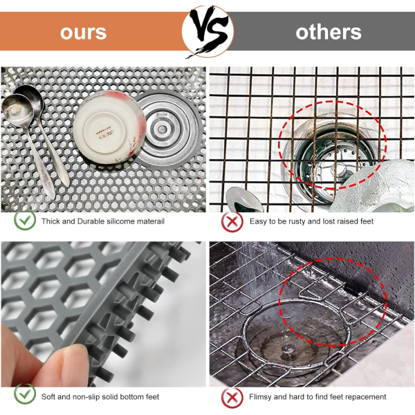 2 Pakkaa Silikoninen Astianpesualtaan Alusta Taitettava Liukumaton Keittiön Astianpesualtaan Alusta Kylpyhuone