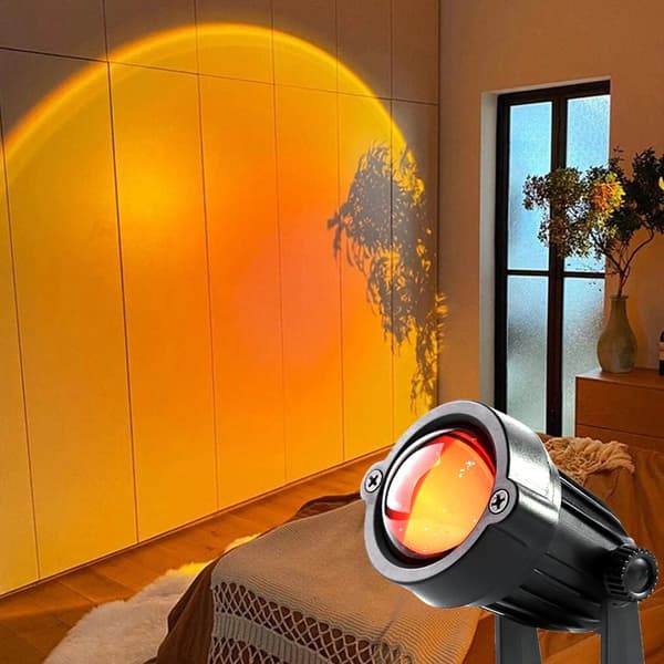 Auringonlaskun valo Auringonlaskun valo aamunkoiton valo projektio Sateenkaari valaistu ole