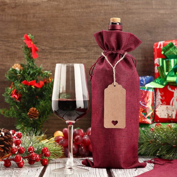 12-pack vinpåsar, vinflaska omslag, julklappspåse, födelse