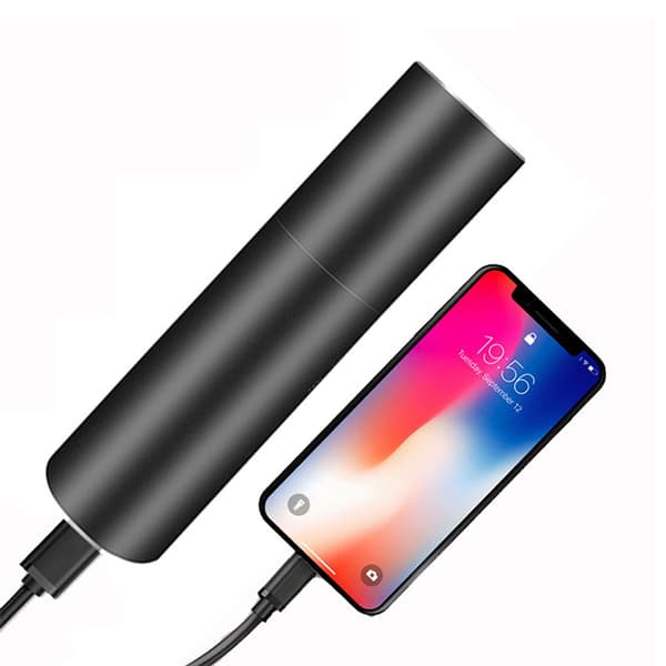 (Musta) Mini Taskulamppu Ulkoilma Hätätilanteen Kannettava Valo USB R