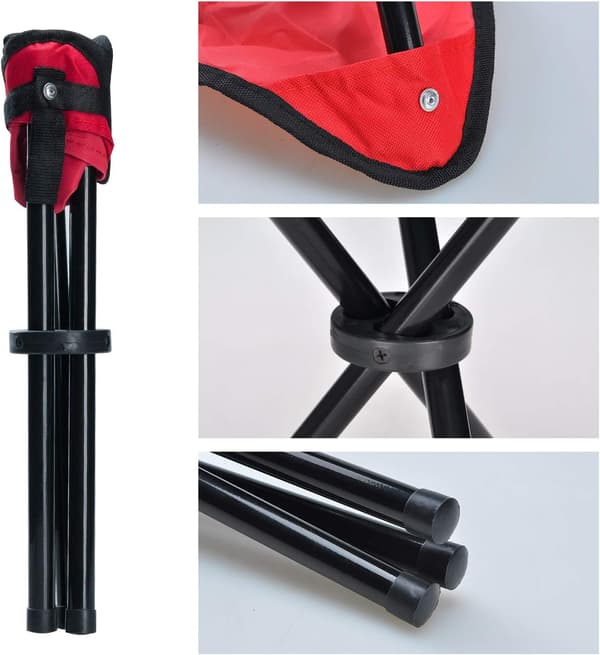 3-benet Canvas Foldbar Bærbar Tripod Stol til Vandreture, Camping DXGHC
