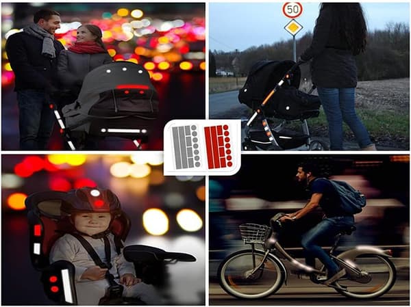 Paket med 10 högt reflekterande säkerhetsdekaler, självhäftande
