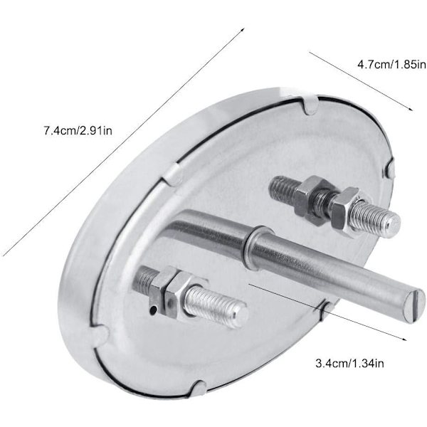 1 stk. Oval Formet BBQ Ryger Grill Termometer, Rustfrit Stål