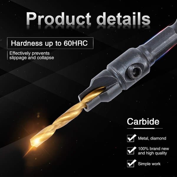 Titanbelagt Metall Senke HSS Kraftbor Bits Twist Drill