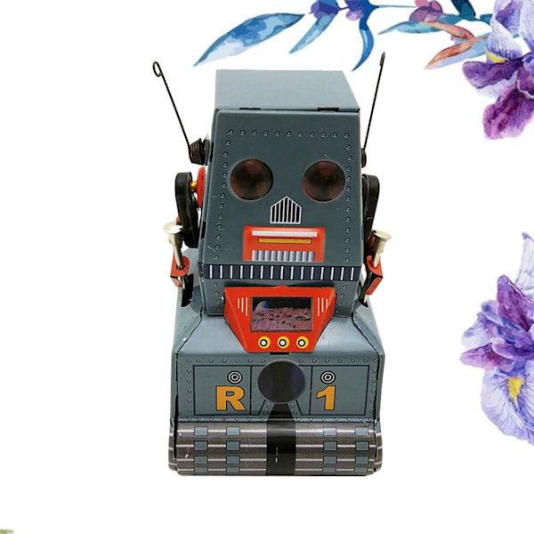 Robot Tank Tin Legetøj Optræk Urværk Klassisk Vintage Tank Robot Ph
