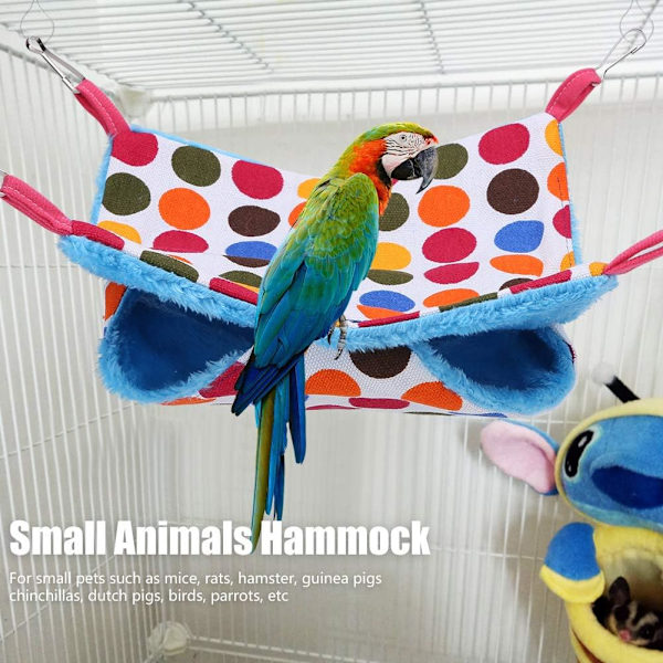 Hängande Hammock för Hamster Mjuk Sovbädd Dubbellager Fåglar DXGHC