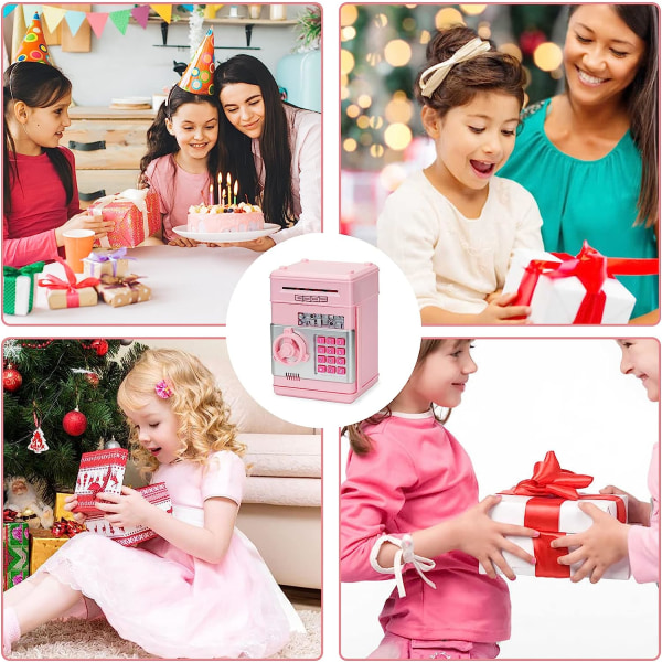 1 pakkaus vaaleanpunainen säästöpossu Parhaat lahjalelut tytöille, pojille, iso sähkö