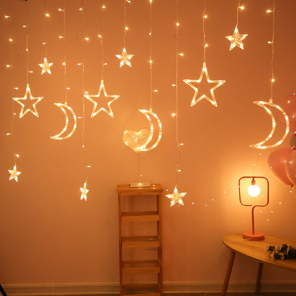 Moon companion star color lamp, moon led curtain lamp, festival C