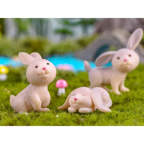 7 stk Søte Miniatyr Kaninfigurer Dyr Kaninfigurer Leke