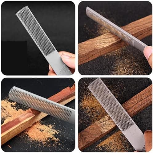 4 i 1 Flat Rasp Halvrund Karbonstål Forming Tre Leather Pla