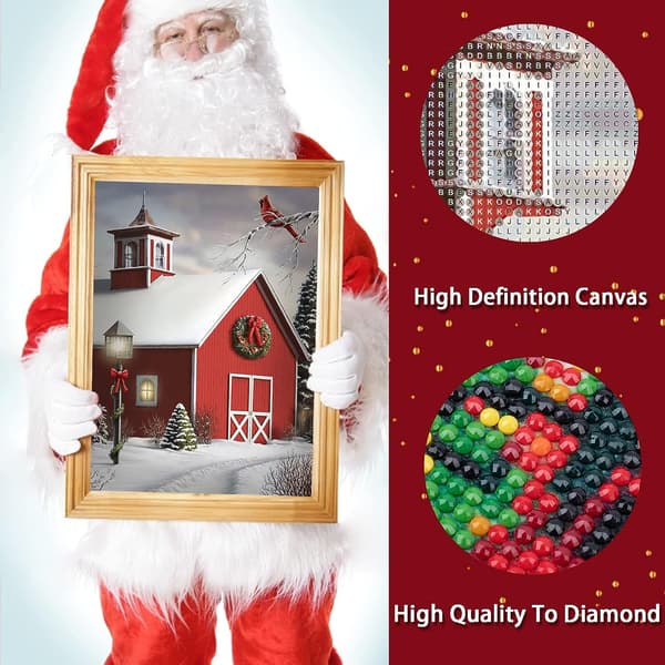 5D Diamantmaleri Sæt Jul, Julefugl 5D DIY Rund Fu