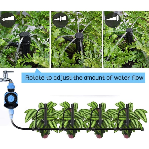 50 st Drippbevattningssystem för 4mm/7mm Slang 360 ​​Grader