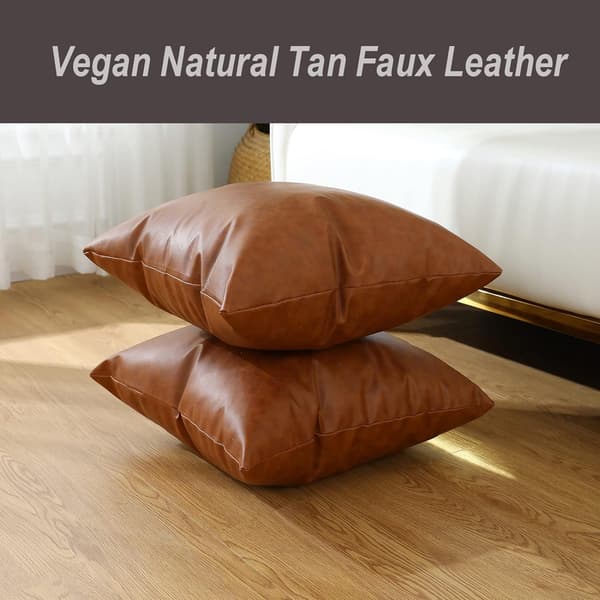 Pudebetræk 45X45cm Kunstlæder Pudebetræk Sæt af 2 Stykker De
