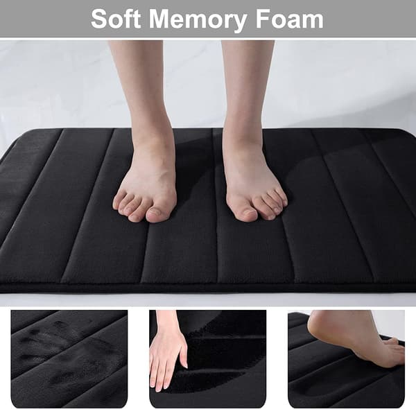 Bademåtte i memory foam, skridsikker bagside, blød, vandabsorberende