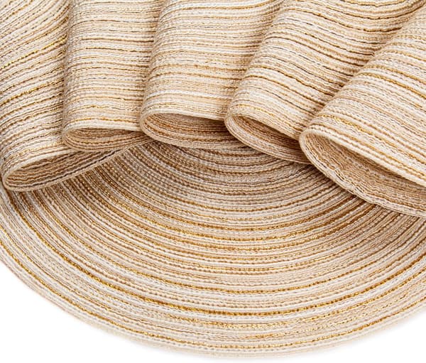 Placemats, Set om 6 PP Flätade Tvättade Värmebeständiga Halksäkra