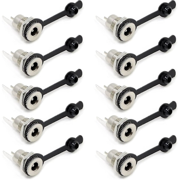 10-pack 5,5 X 2,1 mm Fe-kontaktadapter med D- cap DXGHC