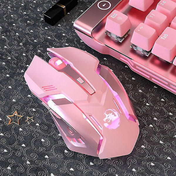 Trådlös mus 2.4g Silent Uppladdningsbar Led Light Gaming Mous DXGHC