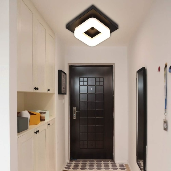 12W LED-takljus, lättinstallerad modern svart fyrkantig yta Mo