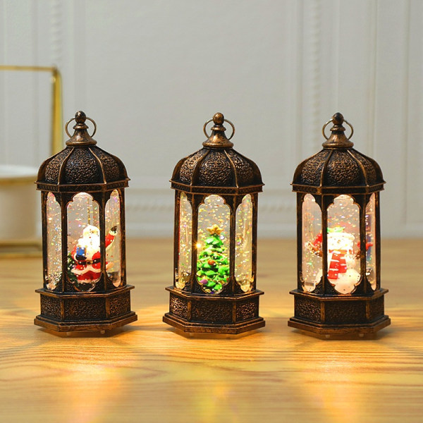 3 stk. juleheksagonvindlampe for innendørs vanninjeksjon