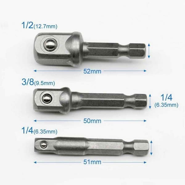 8 stk. 1/4\" 3/8\" 1/2\" Magnetisk Bitsholder Skruetrækker Forlænger