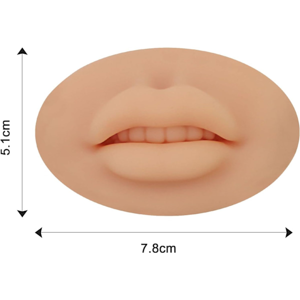 3D Åben Mund Silikon Læber Øvelseshud og Tænder Semi-Permanent