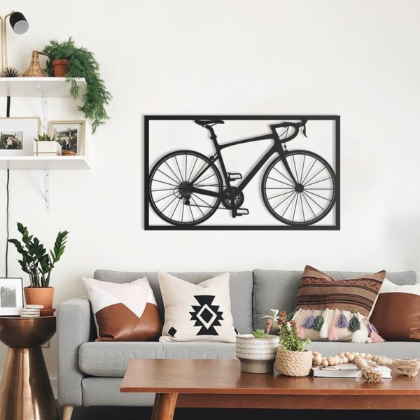 Metallcykel Ornament Väggdekoration Silhuetter Handgjord Väggkonst