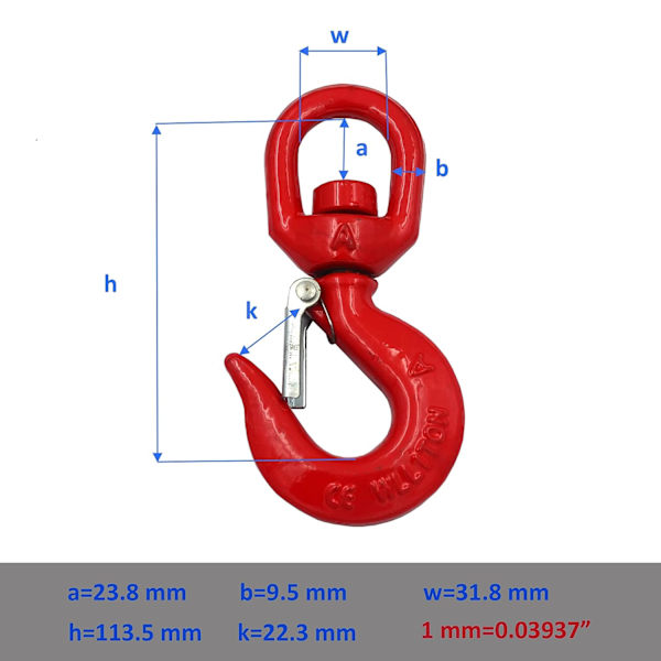 Rotationsäkert krok Rotationskrok 360 ° universell lastkrok Legering s