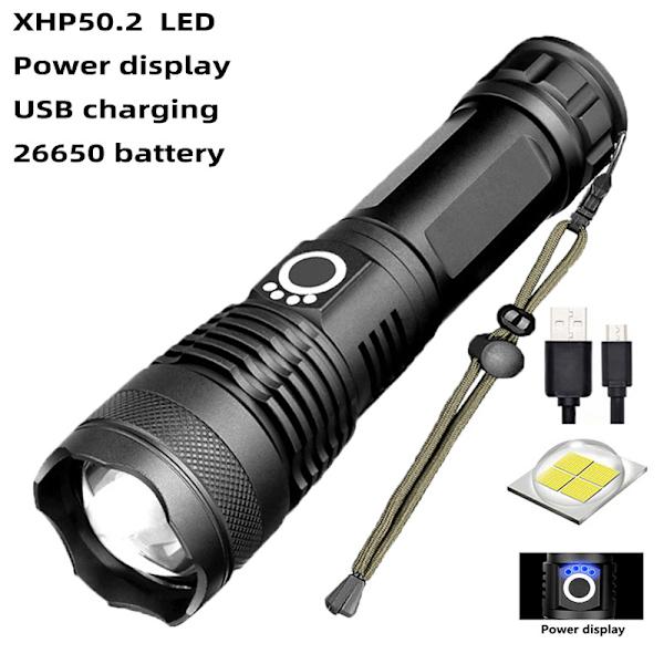 USB genopladelig xhp70 nødblysflashlight p50 stærk lys