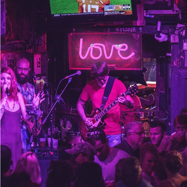 LED Pink Love Neon Valo Seinäkoriste USB/Paristokäyttöinen Yö
