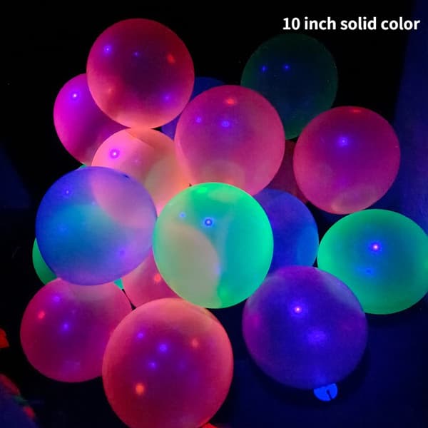 200 kpl Luminoidut Ilmapallot 10 Tuumaa 1.5g Luminoidut Neonväri Luminoidut