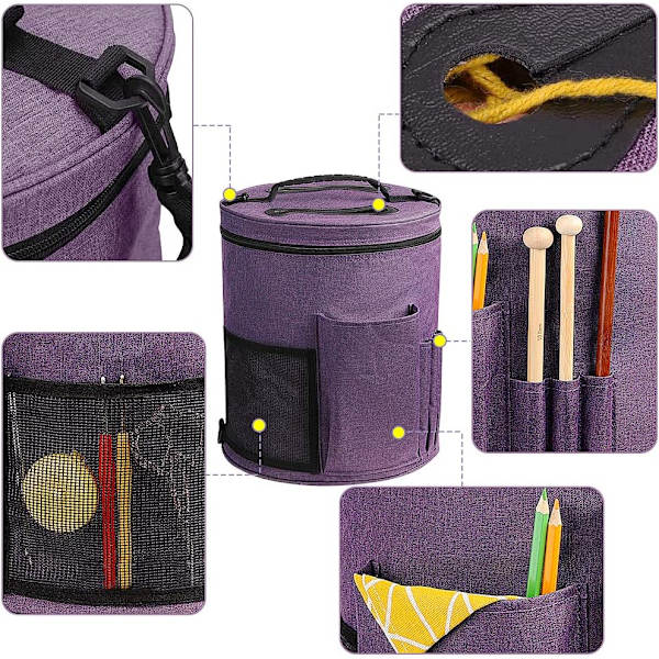 Strikkepose Tote Bag for Garnlagring Strikking Heklepose（p DXGHC