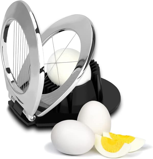 Egg-skjærer i rustfritt stål for egg og egg med 2 i 1 holdbar