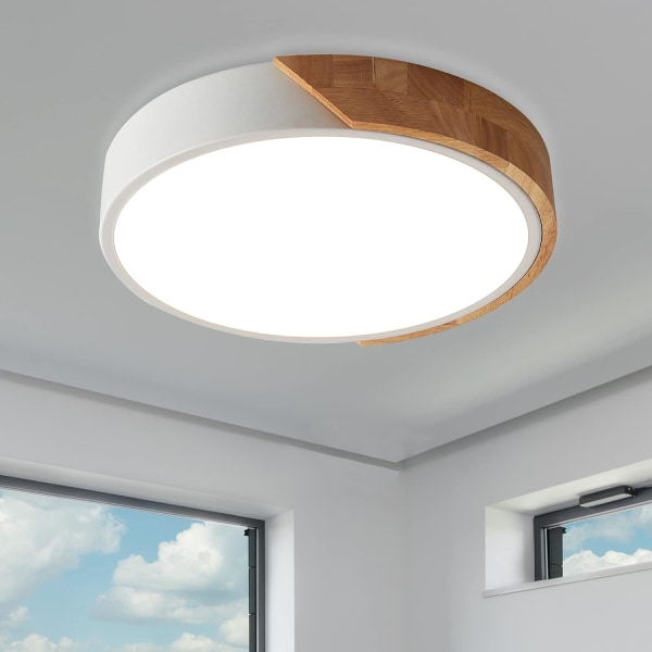 Puiset LED-kattovalot, 24W moderni pyöreä puinen LED-katto