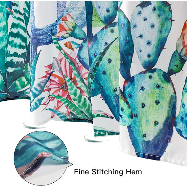 Snabb och Hållbar Duschdraperi, Kaktusblad Mönster Polyester w