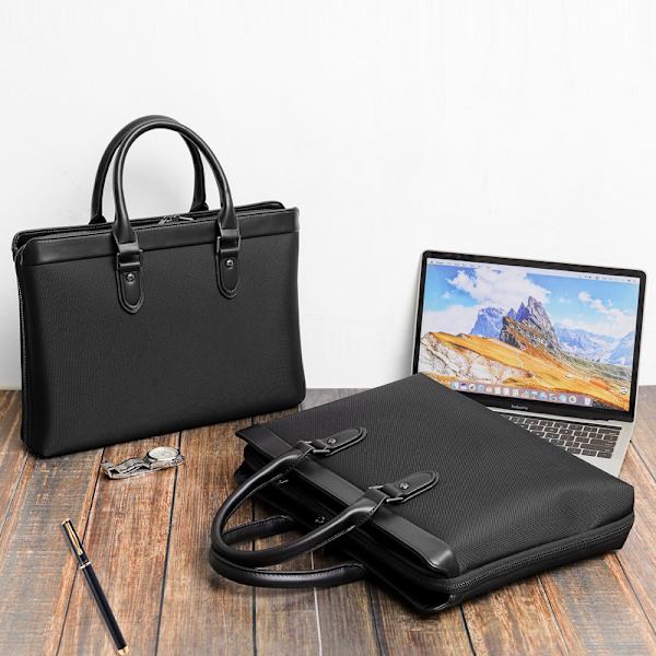 Herrar Briefcase Business Tote Dokumentväska Väska Stor Kapacitet 15.