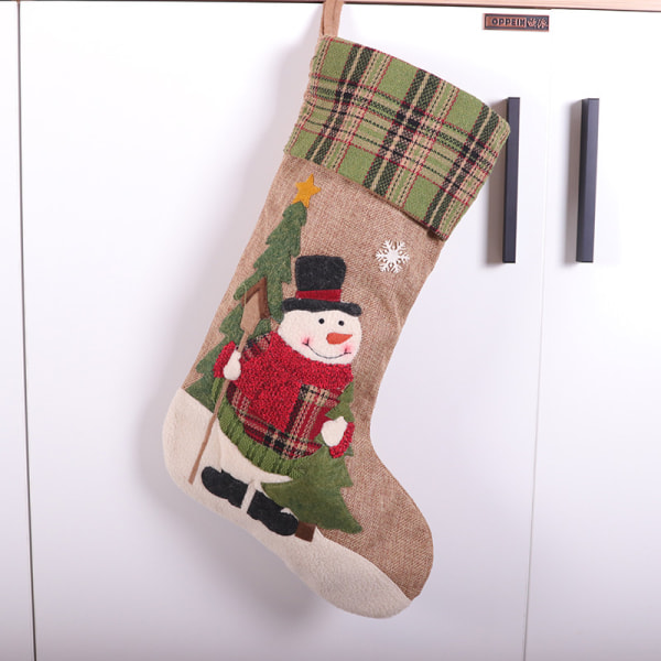 2 st juldekorationer stora broderade snögubbar jul