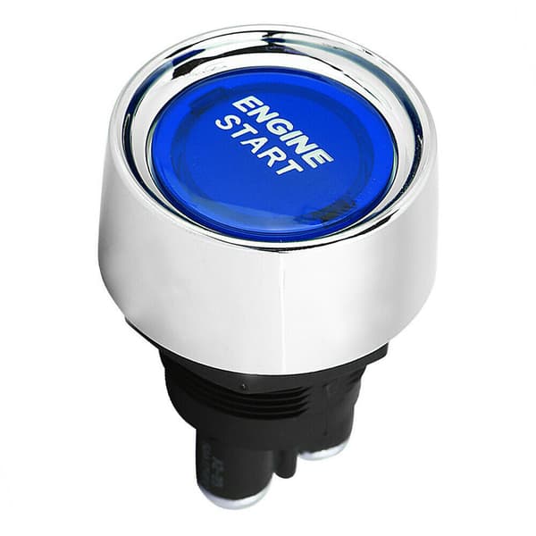 （Blå）Motorstartknapp, bilmotorstartknapp, 12V-24V 50A bil