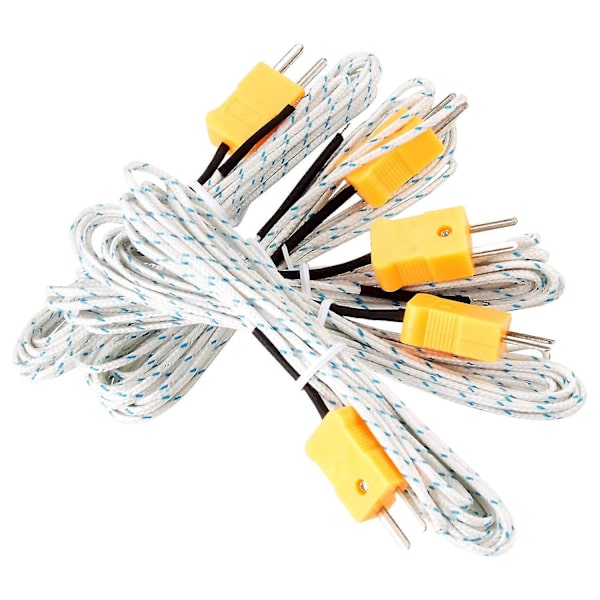 5 stk. K-type Termoelementsensorprober 3 meter, Sensorprobe