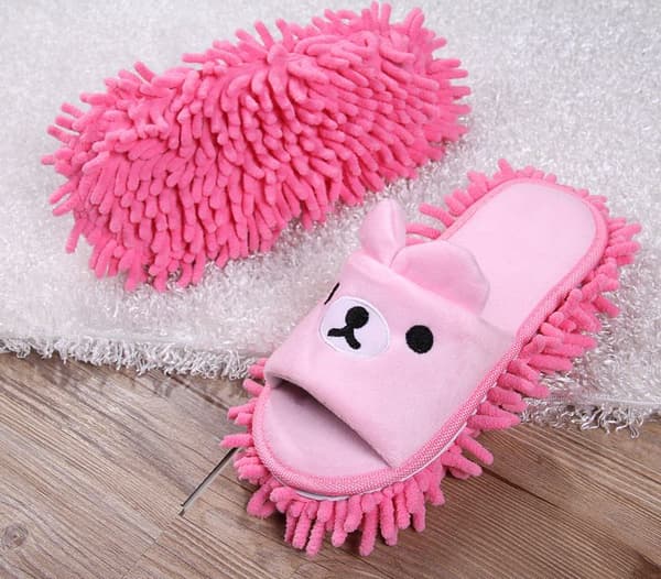 1 Par Avtakbare Mop-Topp-Sko Mikrofiber Chenille Myk Kom