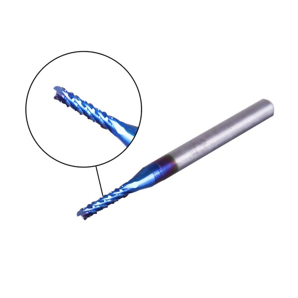 Genmitsu Nano Blå Belegg End Mill CNC Router Bits, 0.8-3mm, 1/8\"
