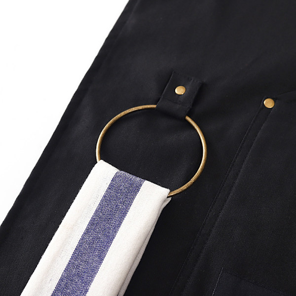 Trädgårdsförkläde Kockförkläde Denim Canvas Förkläde Svart