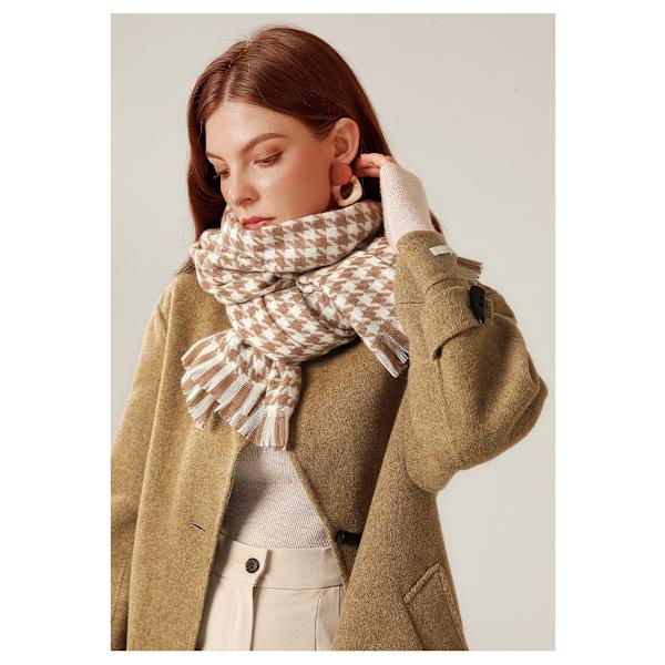 Dames Tartan Skjerf - Damer Vinter Lang Rutete Teppe Skjerf, Så
