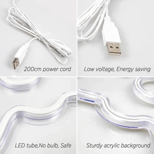 USB Öppen Neonljusskylt LED Neonlampor Väggdekoration Romant